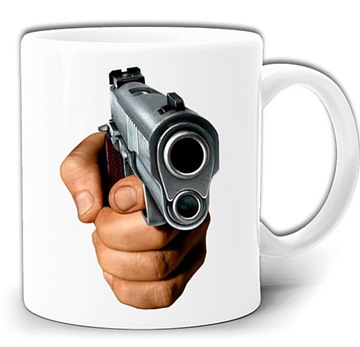WYCELOWANY PISTOLET ŚMIESZNY KUBEK + PUDEŁKO GW288