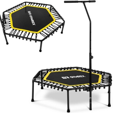 Trampolina Do Ćwiczeń Fitness Domowa 124cm Żółta