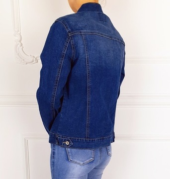 # M. SARA — ЖЕНСКАЯ ДЖИНСОВАЯ КУРТКА CLASSIC KATANA большого размера — синий #