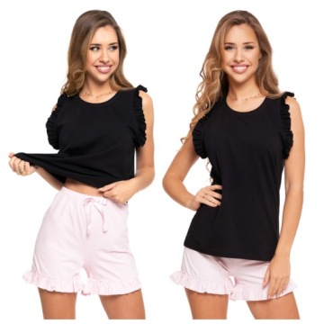 UROCZA PIŻAMKA DWUCZĘŚCIOWA DAMSKA BAWEŁNIANA BEZ RĘKAWÓW MORAJ R.XXL