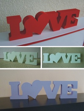 Надпись LOVE, комбинированные буквы, 3D декор.