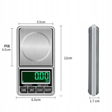 Waga jubilerska 0.001g 1000g akumulator 1kg x 0.1g