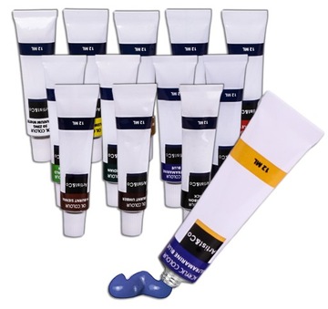 ZESTAW FARB AKRYLOWYCH FARBY AKRYLOWE W TUBKACH 12x12ml AKRYLE NA PREZENT