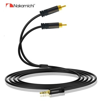 КАБЕЛЬ NAKAMICHI 2RCA-MINI JACK 3,5 ММ AUX HQ OFC 2 м