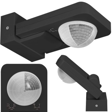 Датчик движения на 360 градусов. IP65, 2000 Вт, макс. 20м, черный