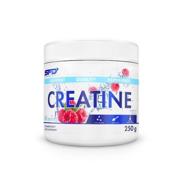 SFD CREATINE 250G MALINA KREATYNA MONOHYDRAT W PROSZKU SMAK RASPBERRY SIŁA
