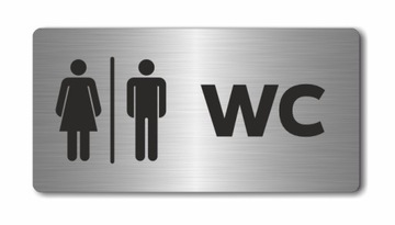 WC | Tabliczka informacyjna, nierdzewna | Druk UV na płycie