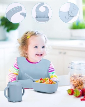 СИЛИКОНОВАЯ ДЕТСКАЯ ПОСУДА С ПРИСОСКОЙ 8 В 1