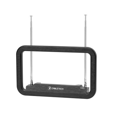 Antena DVB-T2 Pokojowa wewnętrzna Cabletech ZE WZMACNIACZEM MOCNA zasilacz