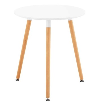 Stół do JADALNI okrągły 80cm SKANDYNAWSKI biały