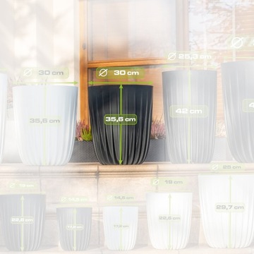 ЦВЕТОЧНЫЙ ГОРШОК ПОДСТАВКА ДЛЯ ЦВЕТОВ ЧАША БАЛКОННАЯ КРЫШКА ВСТАВКА В ЦВЕТОЧНЫЙ ГОРШОК БОЛЬШАЯ MIRA 30 x 35,6см