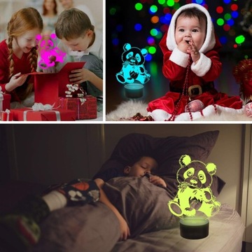 PANDA 3D LED НОЧНИК ЦВЕТА + ДИСТАНЦИОННОЕ УПРАВЛЕНИЕ