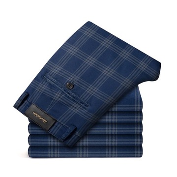 2021 Spring New Men's Plaid Casual Pants Business