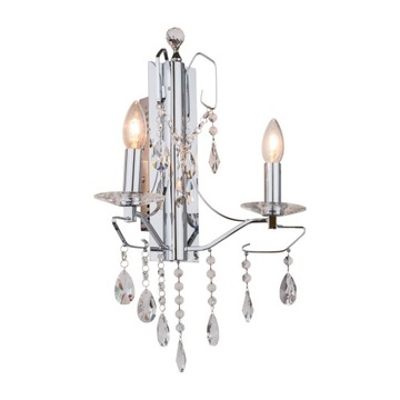 Lampa kinkiet ścienna Italux z kryształkami chrom