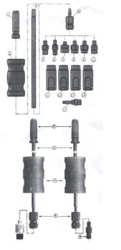 СЪЕМНИК ДЛЯ СНЯТИЯ ФОРСУНОК Bosch Delphi HAMMER 15 шт.