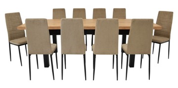 10 x SOLIDNE krzesła boho + duży stół ROZKŁADANY