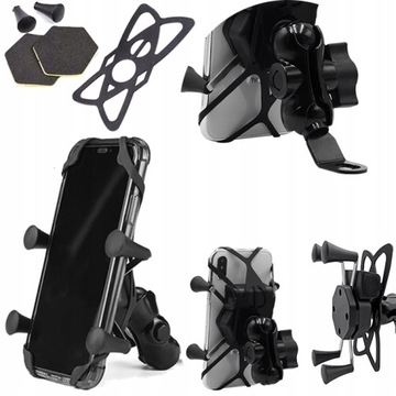UCHWYT NA TELEFON USB 2.1A MOTOCYKLOWY POD LUSTERKO MC7C