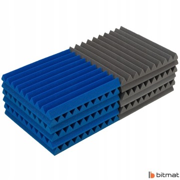 КЛИН АКУСТИЧЕСКАЯ ПЕНА СЕРЫЙ СИНИЙ 50x50x5см украшение стеновых панелей