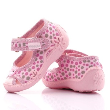ВИГГАМИ ТАПОЧКИ ДЛЯ ДЕВОЧЕК ОБУВЬ ЗУЛЬКА ПРИНТ РОЗОВЫЙ 23
