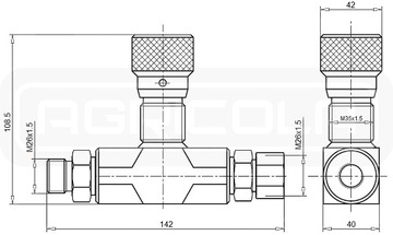 Клапан дроссельный VRFB 90 M26x1,5 80л/мин 280бар OM