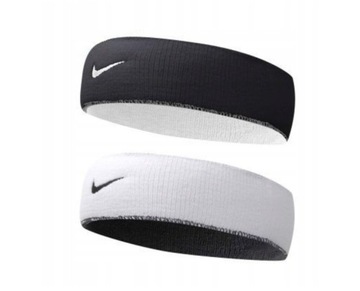Nike Opaska Na Głowę Dwustronna Headband Home & Awey - white black