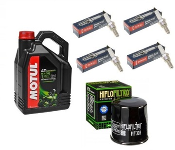 YAMAHA FZS 1000 FAZER MOTUL 4L +FILTR +ŚWIECE