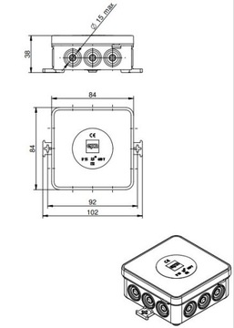 ГЕРМЕТИЧЕСКАЯ КОРОБКА ЧЕРНАЯ E12 85x85 IP55