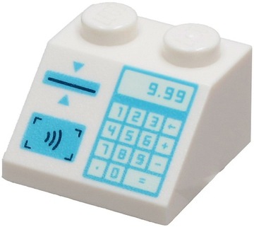 LEGO 3039pb139 SKOS 2x2 WAGA KASA BIAŁY NOWY (1g)