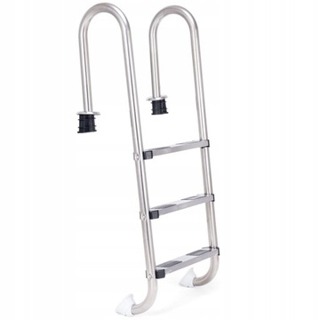 Drabinka basenowa Costway 3-stopniowa stalowa 132 cm