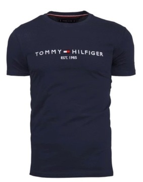 T-shirt koszulka męska Tommy Hilfiger okrągły dekolt granatowa r. S