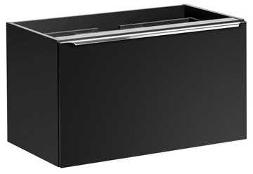 CZARNA Szafka pod Umywalkę 80 cm Wisząca z ORGANIZEREM 2 Szuflady