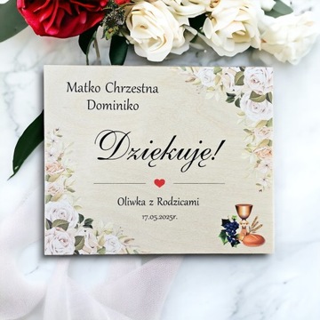 Podziękowanie dla Matki Chrzestnej Ojca Chrzestnego Dziadków na komunię