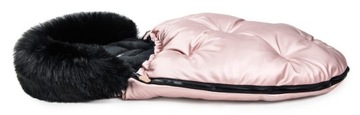 FLOO śpiworek+mufka ALASKA futerko Pink/Black