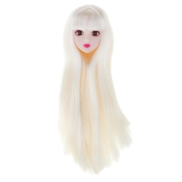 1/6 Dziewczyna Doll Head Sculpt z długim złotym