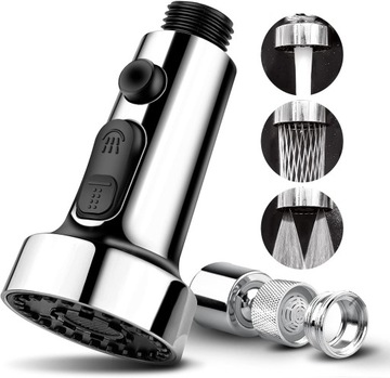 Смеситель для кухни, наконечник, поворот на 360°, 3 режима