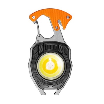 Latarka Mini LED Breloczek W5147 Typ C z 2 bitami pomarańczowa