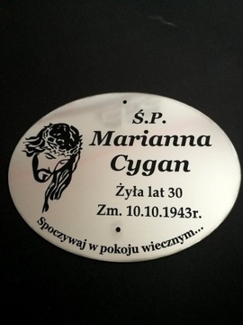 Tabliczka na grób krzyż tablica nagrobna