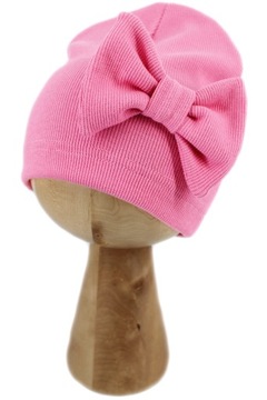 ДЕТСКАЯ ВЕСЕННЯЯ ОДНОСЛОЙНАЯ ШАПКА С БАНТОМ