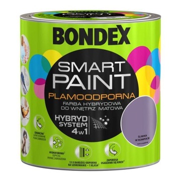 Farba ceramiczna ścienna Bondex SMART PAINT 2,5L ŚLIWKA W KOMPOCIE MAT