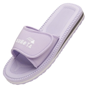 KLAPKI PIANKOWE DAMSKIE 36 PASTELOWO FIOLETOWE KUBOTA RZEP LEKKIE 36