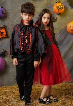 STRÓJ PRZEBRANIE WAMPIR DRAKULA HALLOWEEN 116/122