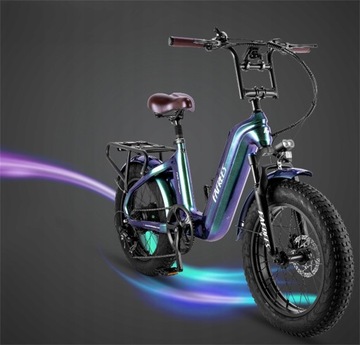 Электрический велосипед 500 Вт, 45 км/ч, 160 км, 20 дюймов, толстые шины, рама из углеродного волокна.