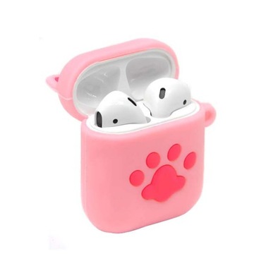 SŁUCHAWKI DOUSZNE BEZPRZEWODOWE BLUETOOTH RÓŻOWE CASE KOCIE USZY TWS TRUSTY