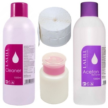 Aceton + Cleaner 2x1000ml + waciki + dozownik