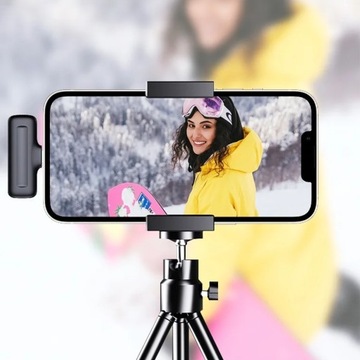 BEZPRZEWODOWY MIKROFON KRAWATOWY DO IPHONE 15 ANDROID USBC LIGHTNING CASE