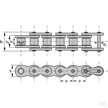РОЛИКОВАЯ ЦЕПЬ GOPART 16B-1 1
