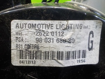 CITROEN DS5 1.6 E-HDI 14R HB 5D SVĚTLO LEVÝ ZADNÍ W KRYT 9803168080