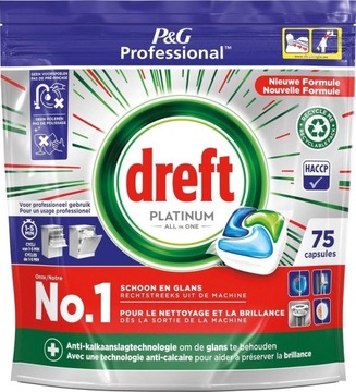 DREFT Platinum All in One Regular Kapsułki Do Zmywarki 75 sztuk