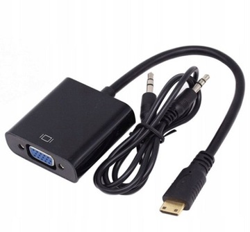 Adapter Mini HDMI do VGA + AUDIO + Kabel
