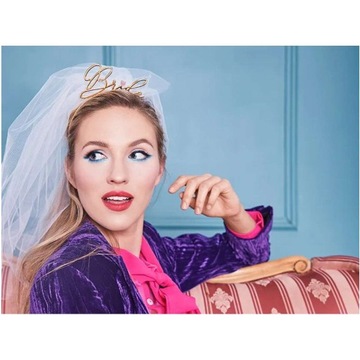 ОБОДКА НА ГОЛОВУ НЕВЕСТЫ, НЕВЕСТА С ФАТОЙ, белый, BRIDE PARTY